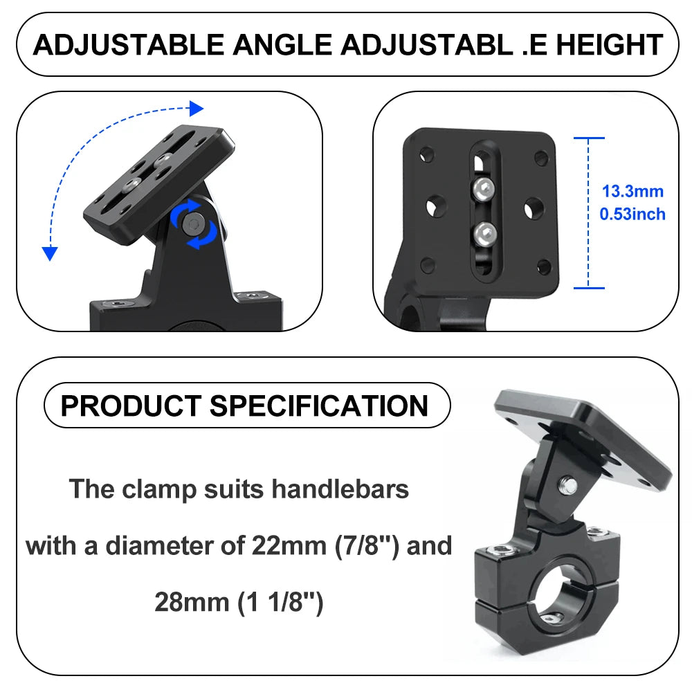 AMPS Base Mount for 22mm (7/8") or 28mm (1 1/8") Bars